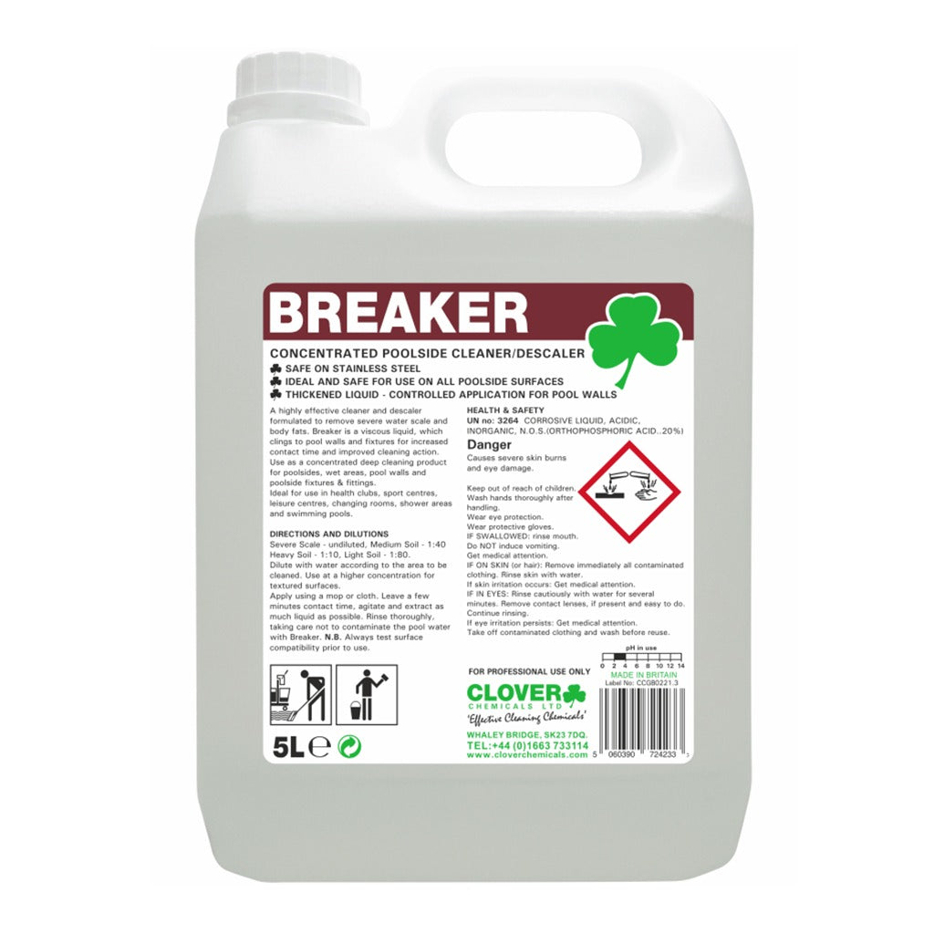Clover (Christyens) Breaker 5 Litre - Heavy Duty Washroom Cleaner & Body Fat Remover 506
