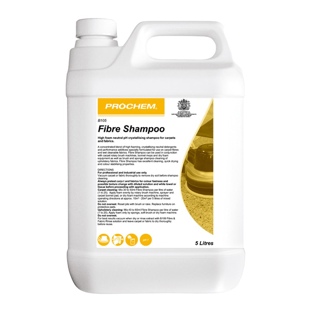 Prochem Fibre Shampoo 5 Litre - Encapsulation Carpet & Upholstery Cleaner B105-05
