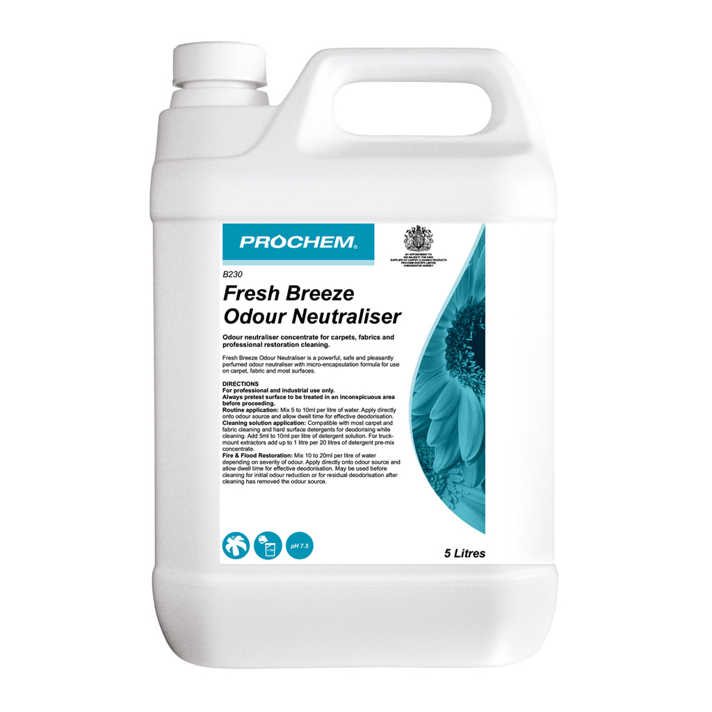Prochem Fresh Breeze Odour Neutraliser 5 Litre - Carpet Deodoriser & Odour Remover B230