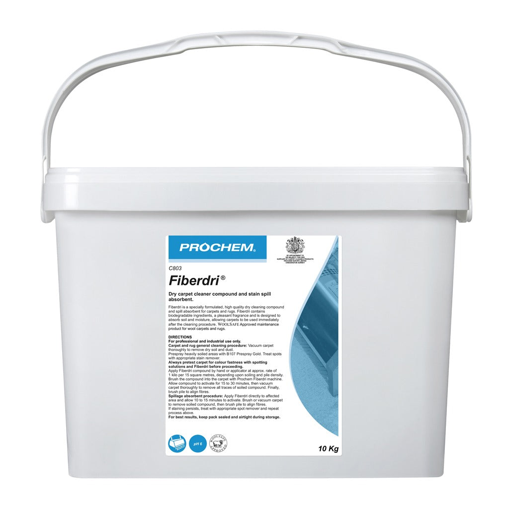 Prochem Fiberdri Dry Carpet Cleaning Compound 10kg - Low Moisture Cleaner C803