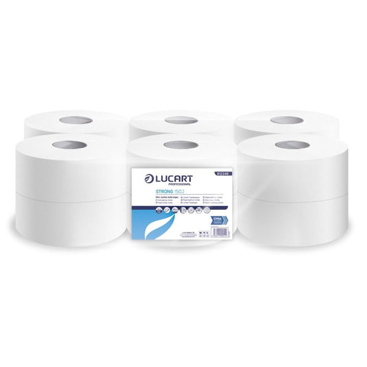 Lucart Mini Jumbo 2 Ply Toilet Rolls - White 12 Pack 812349