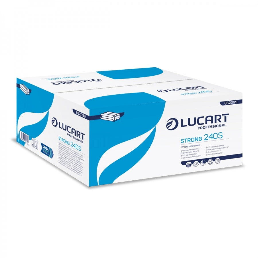 Lucart White C-Fold Hand Towels 2 Ply - Box of 2400 STRONG240S