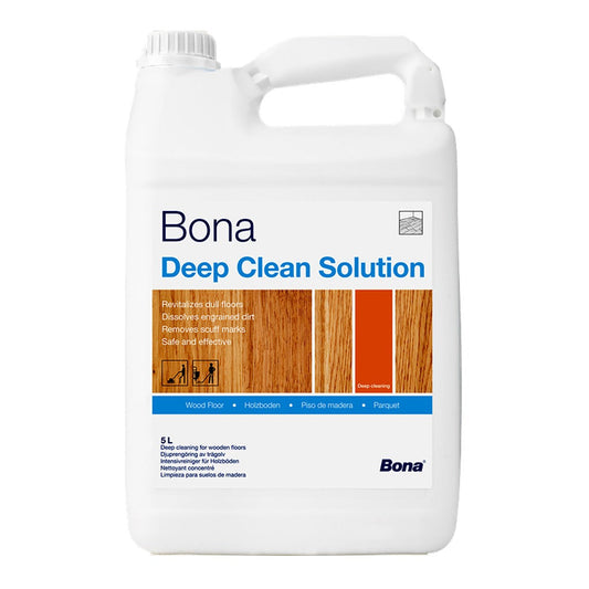Bona Deep Clean Solution for Lacquered Wood Floors 5 Litre - Heavy Duty Wood Floor Cleaner WM650020010