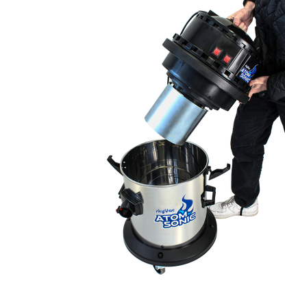 skyVac Atom Sonic Gutter Cleaning Vacuum System - Compact Professional High Reach Vacuum