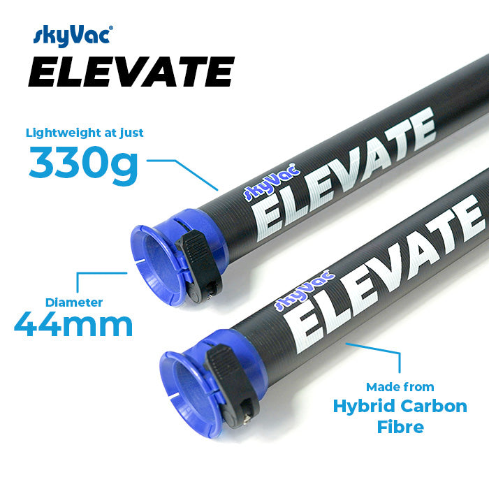skyVac Elevate 44mm Clamped Pole Package - Gutter Cleaning Vacuum Pole System Kit