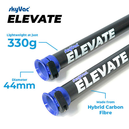 skyVac Elevate 44mm Clamped Pole Package - Gutter Cleaning Vacuum Pole System Kit