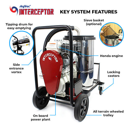 skyVac Interceptor Gutter Vacuum Package - Wet & Dry Gutter Cleaning System