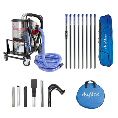 skyVac Interceptor Gutter Vacuum Package - Wet & Dry Gutter Cleaning System