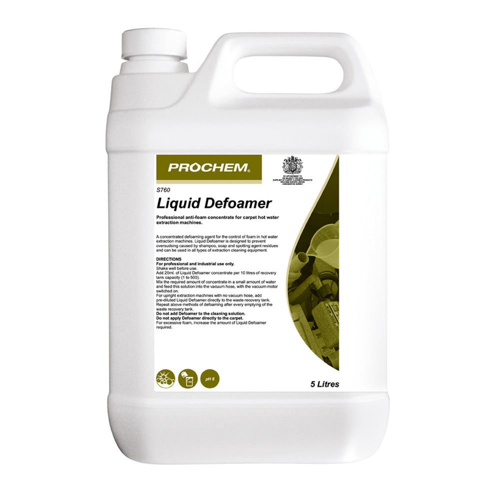 Liquid Face Prochem Liquid Defoamer for Carpet Extraction Machines 5 Litre S760-05 ...