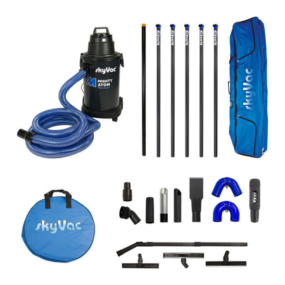 skyVac Mighty Atom Gutter Vacuum Package - Wet & Dry Gutter Cleaning System