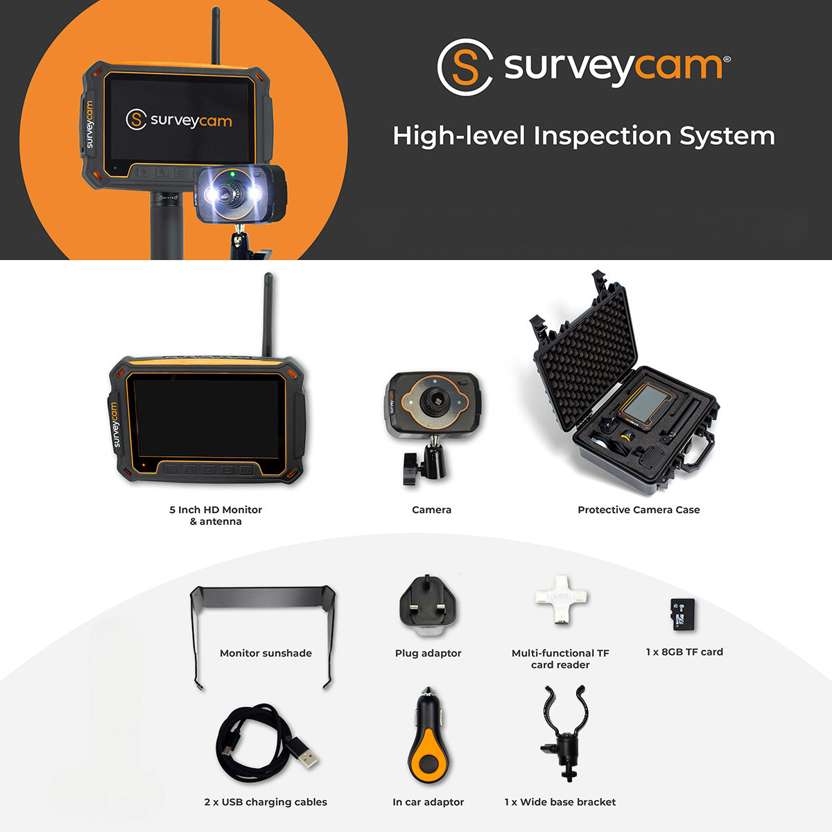 skyVac SurveyCam Inspection System - Gutter Inspection Camera