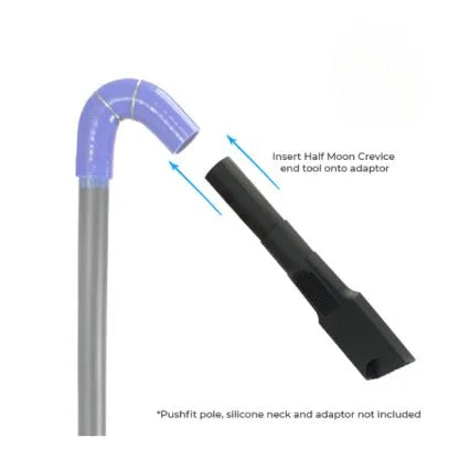 skyVac Half Moon Crevice End Tool - Narrow Gutter Cleaning Vacuum Attachment