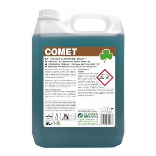 Clover Comet Extraction Cleaner Detergent 5 Litre - Carpet & Upholstery Cleaner 306