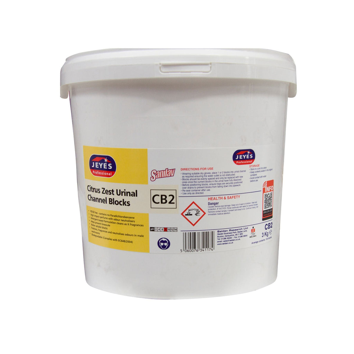 Jeyes Urinal Channel Blocks Citrus Zest 3kg - Fragranced Urinal Blocks YCB2