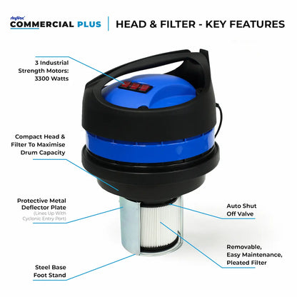 skyVac Commercial Plus Gutter Vacuum System 3300W - Professional High Reach Gutter Cleaning Vacuum